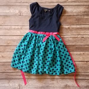 Girls 4T Sleeveless Dress navy teal pink